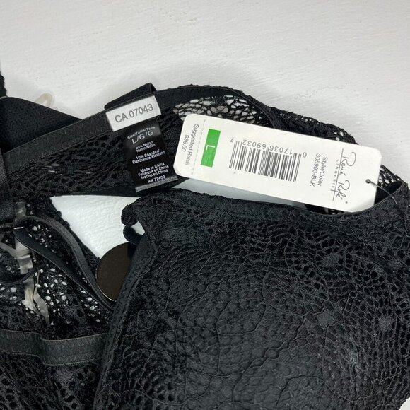 Rene Rofe Lingerie Women's Black Netted One-Piece Bodysuit - Size Large - NWT - Picture 4 of 4